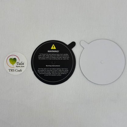 Candle Warning Label (A) - 6 Cm Black