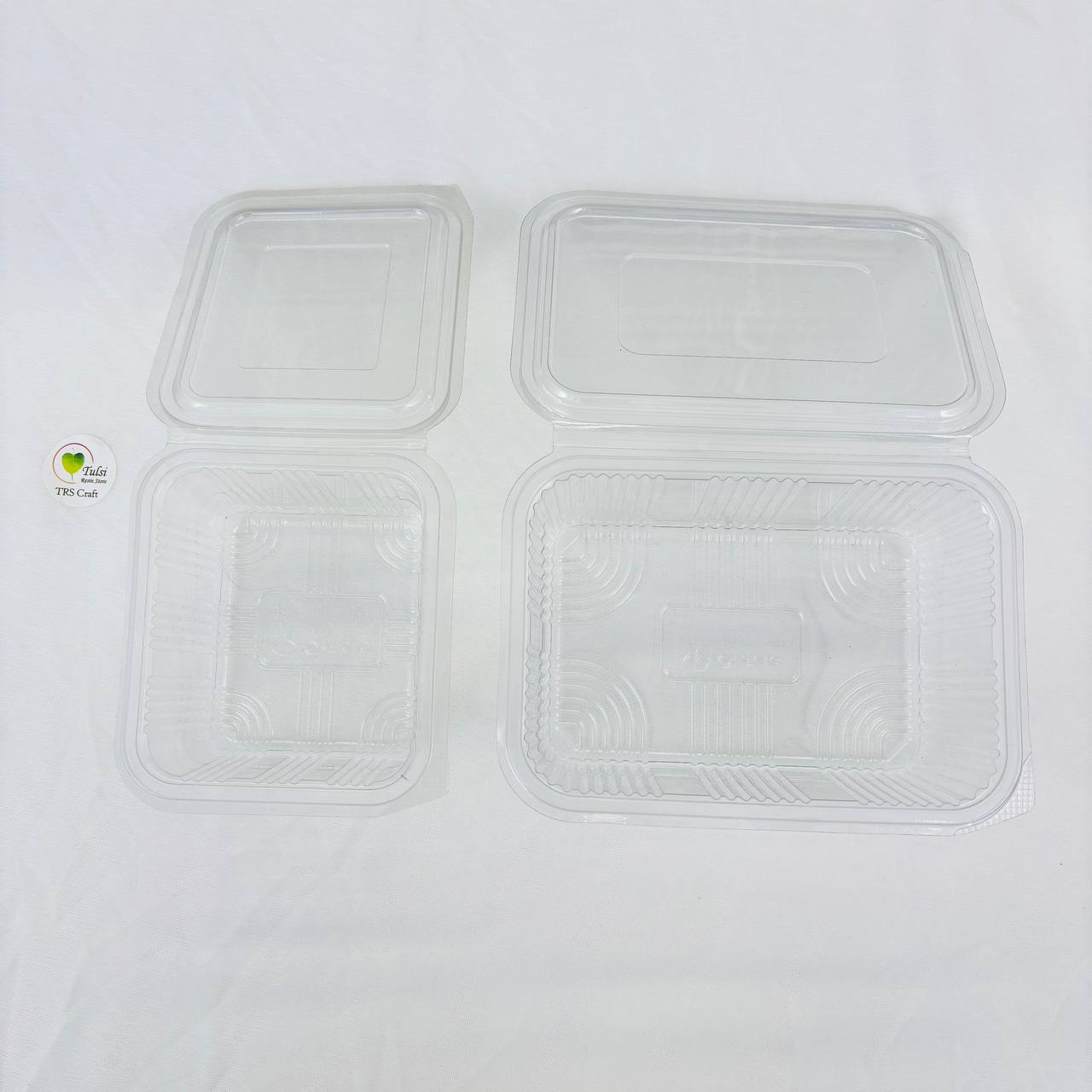 Plastic Hinge Container - Flat Lid (5Pcs)