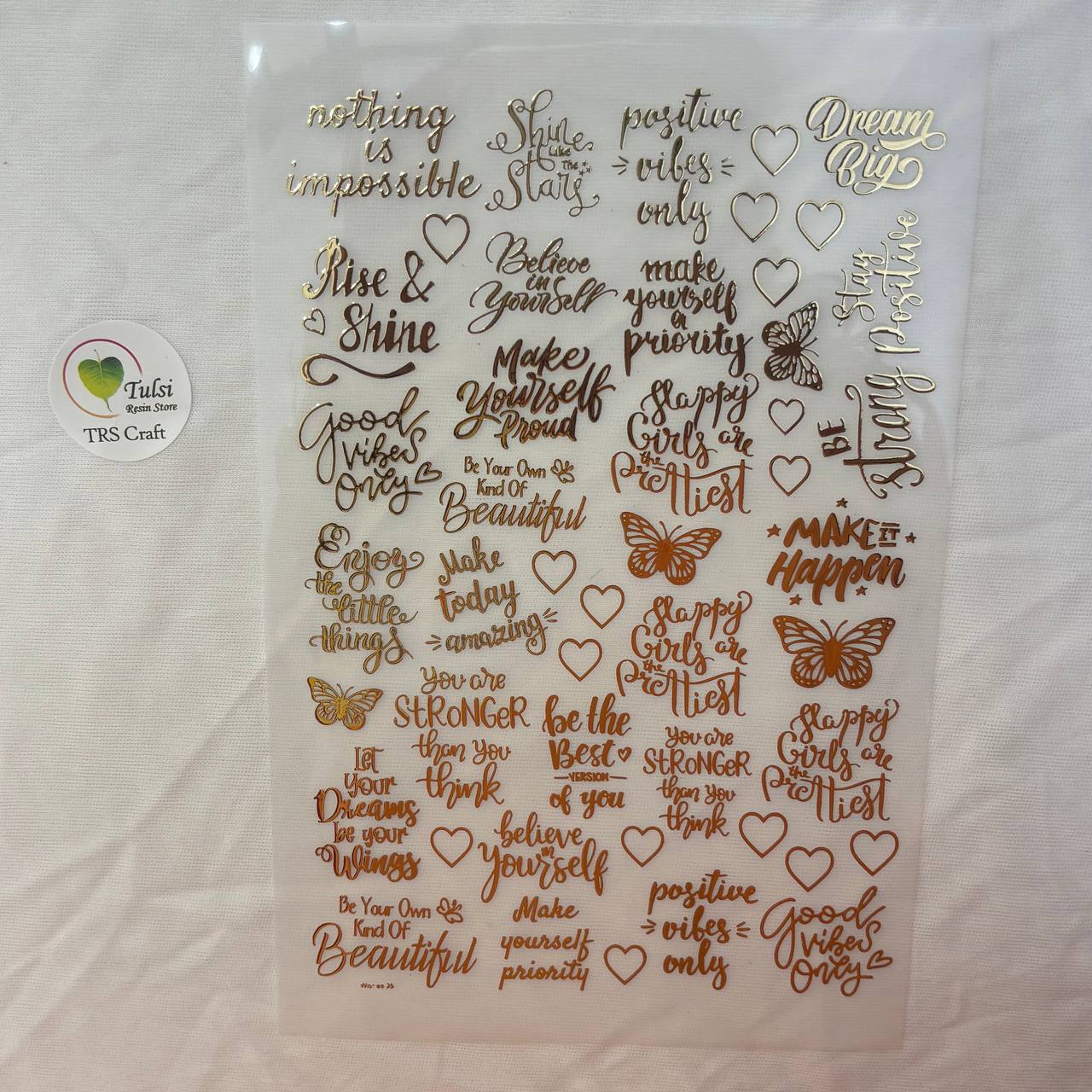 Gold Insert Sheet - Positive Captions (A)