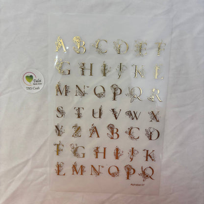 Gold Insert Sheet - Alphabet Sheet (A)