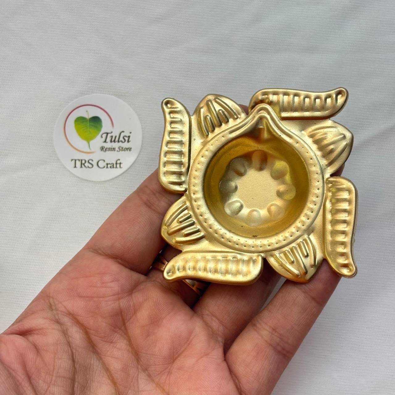 Metal Diya (G) - Swastik