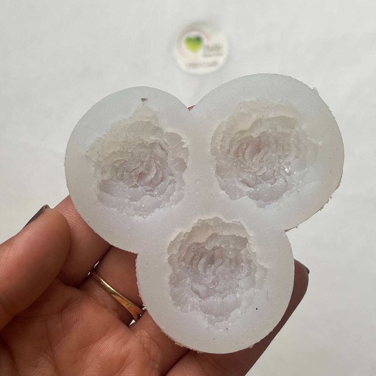 Peony Flower Candle Mould (D) - Mini 3 Cavity
