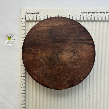 Plain Round Wooden Candle Bowl