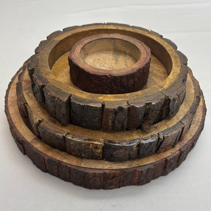 Buckle Tray Wooden Candle Bowl
