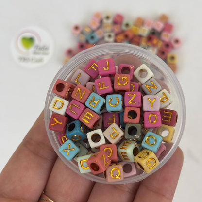 Small Square Alphabet Beads