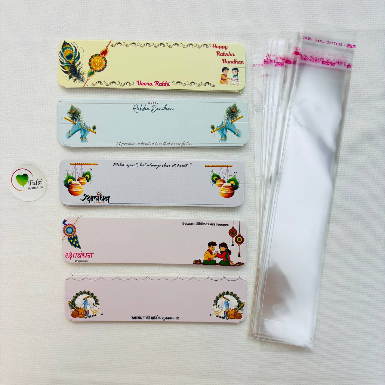 Rakhi Card With Transparent Bag Combo (B) - Small Mix