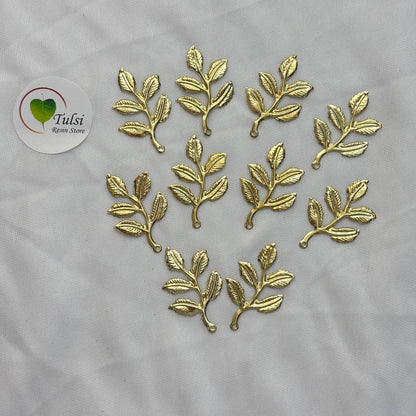Metal Leaf Charm (O) (10pc)
