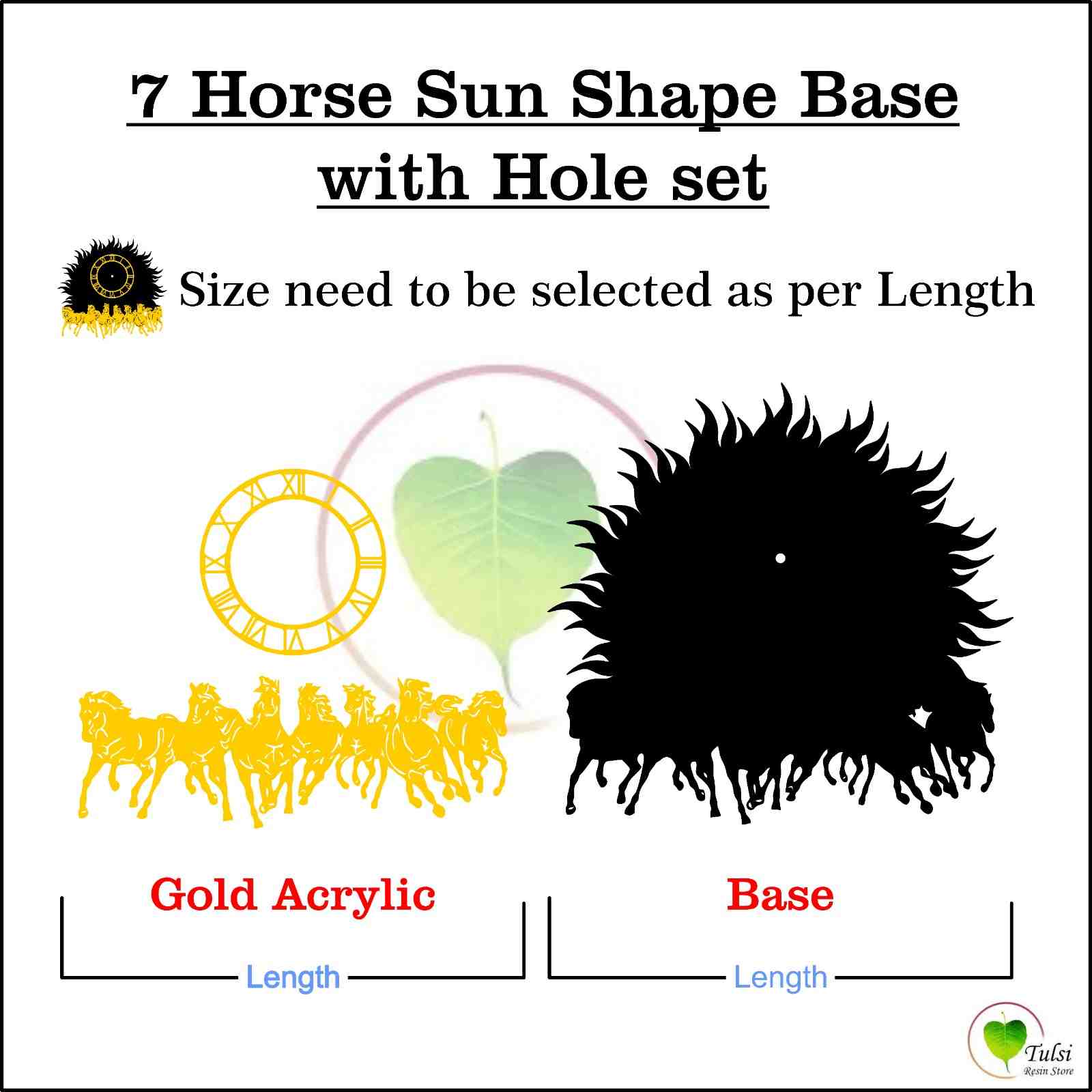 Custom Base with Acrylic Set (B) - 7 Horses