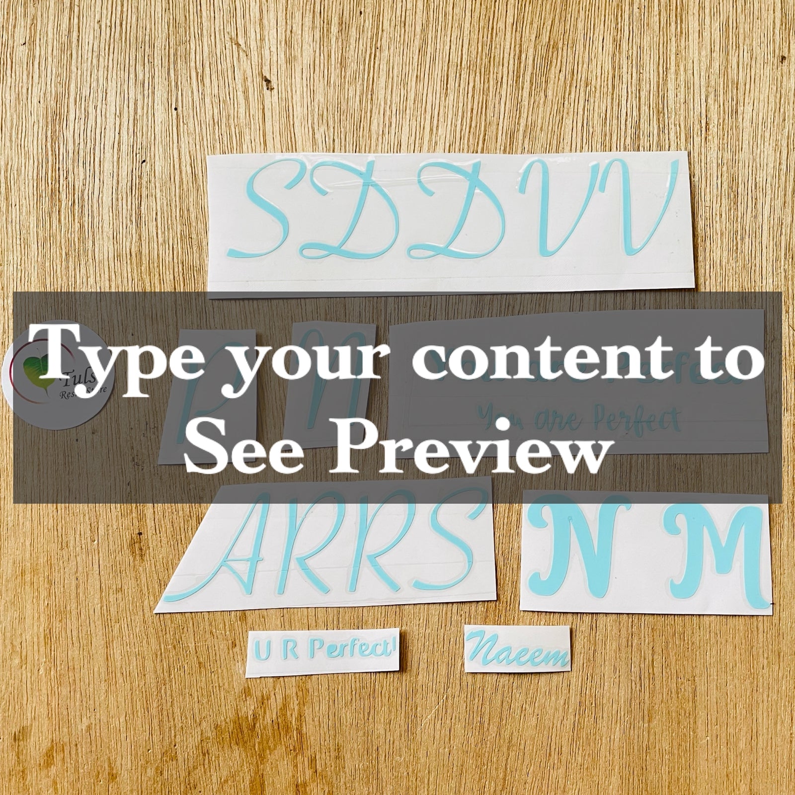 Custom Vinyl Sticker Three Line - Sky Blue