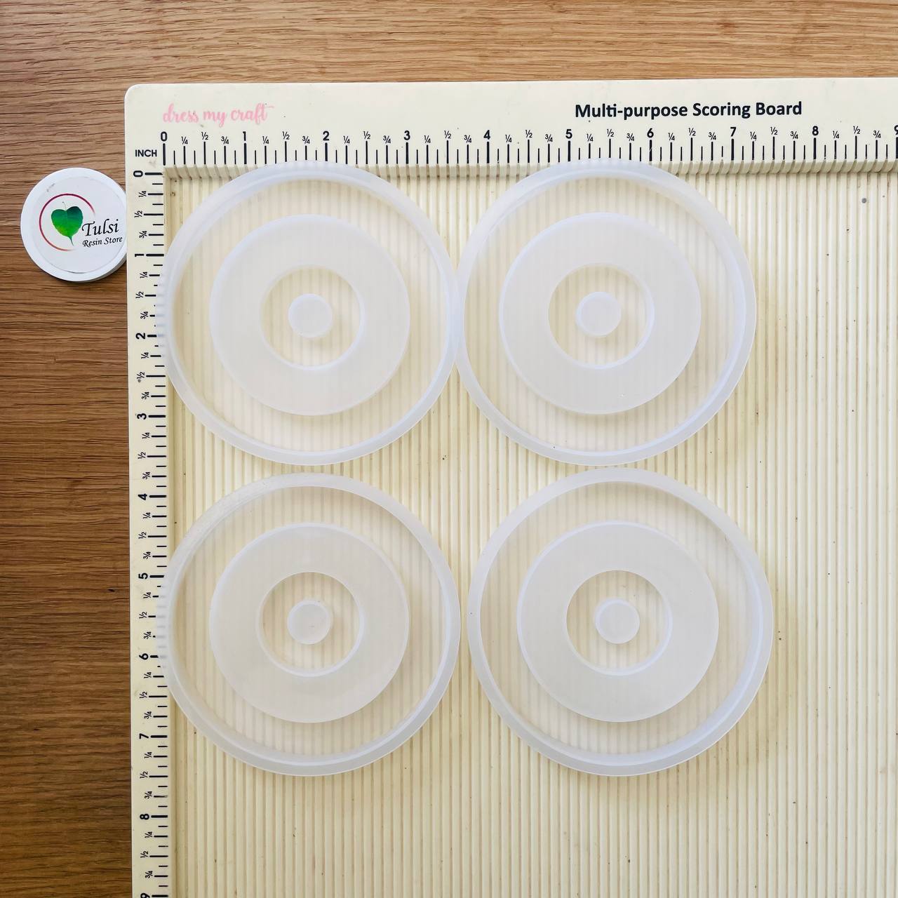 4 Slot Stand And 4 Coaster Mould Set (B)