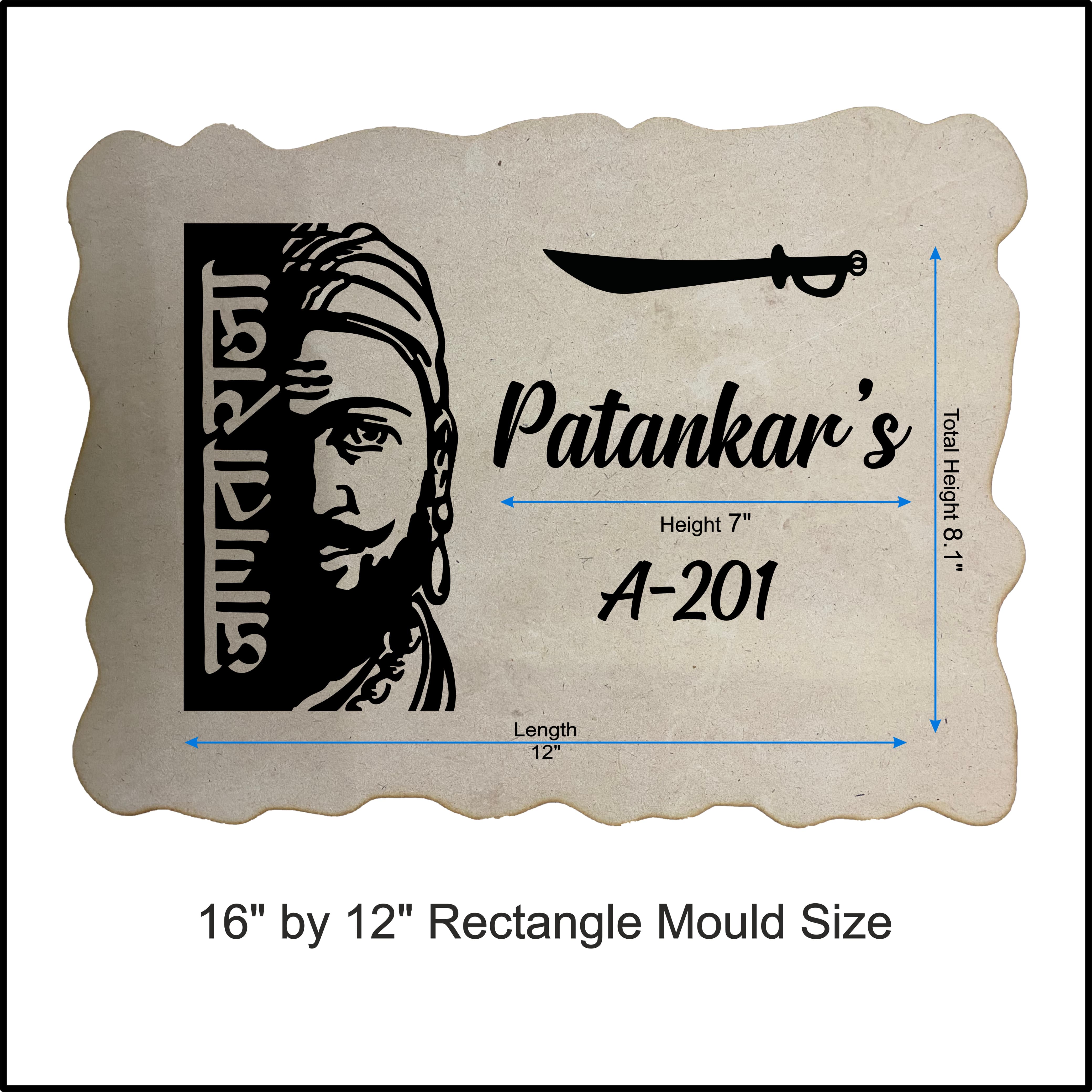 Customize Nameplate Base + Acrylic Name (Design H)