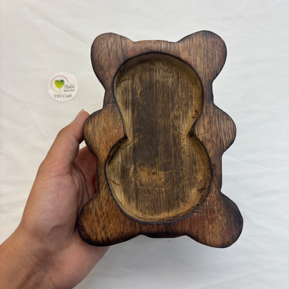 Teddy Bear Wooden Candle Bowl