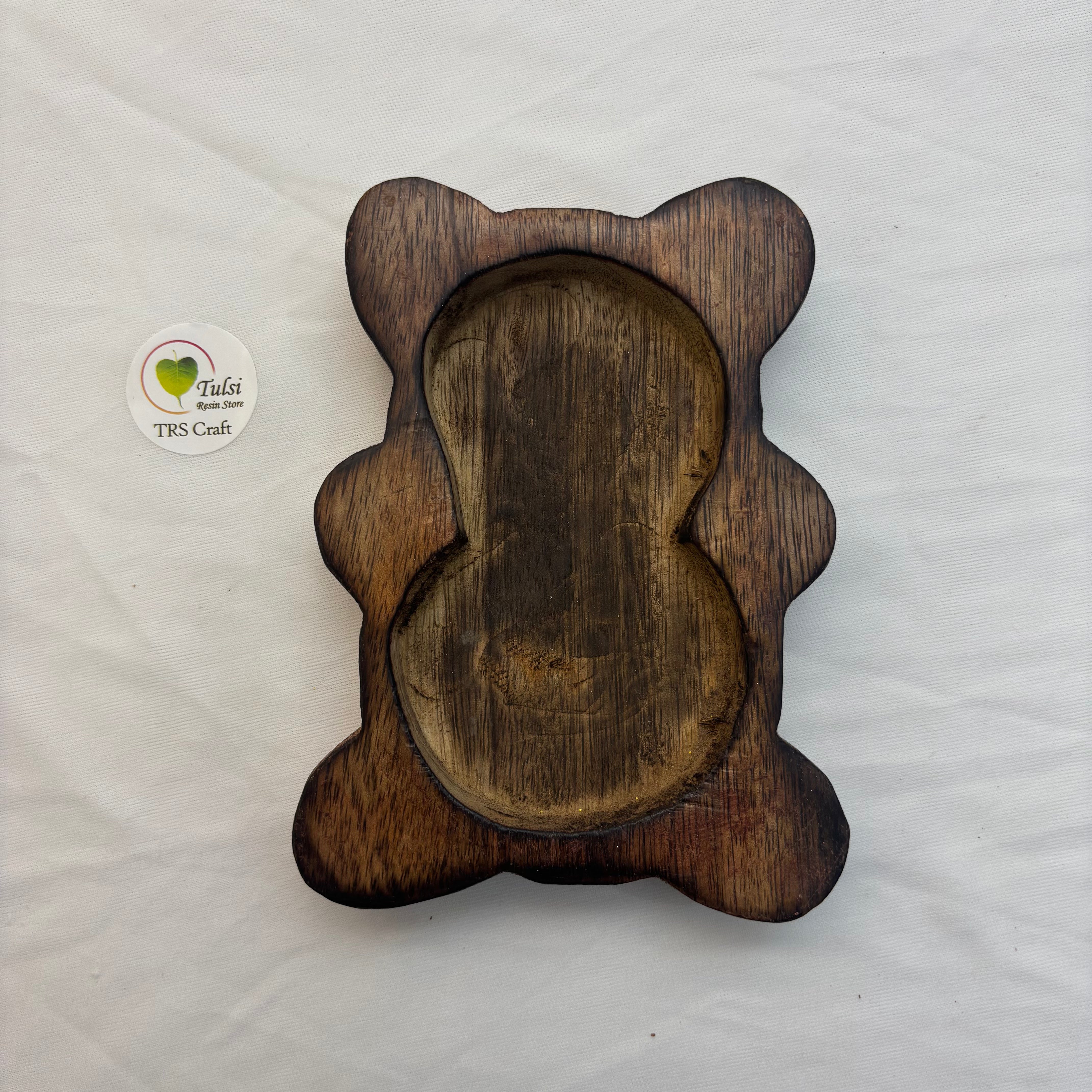 Teddy Bear Wooden Candle Bowl