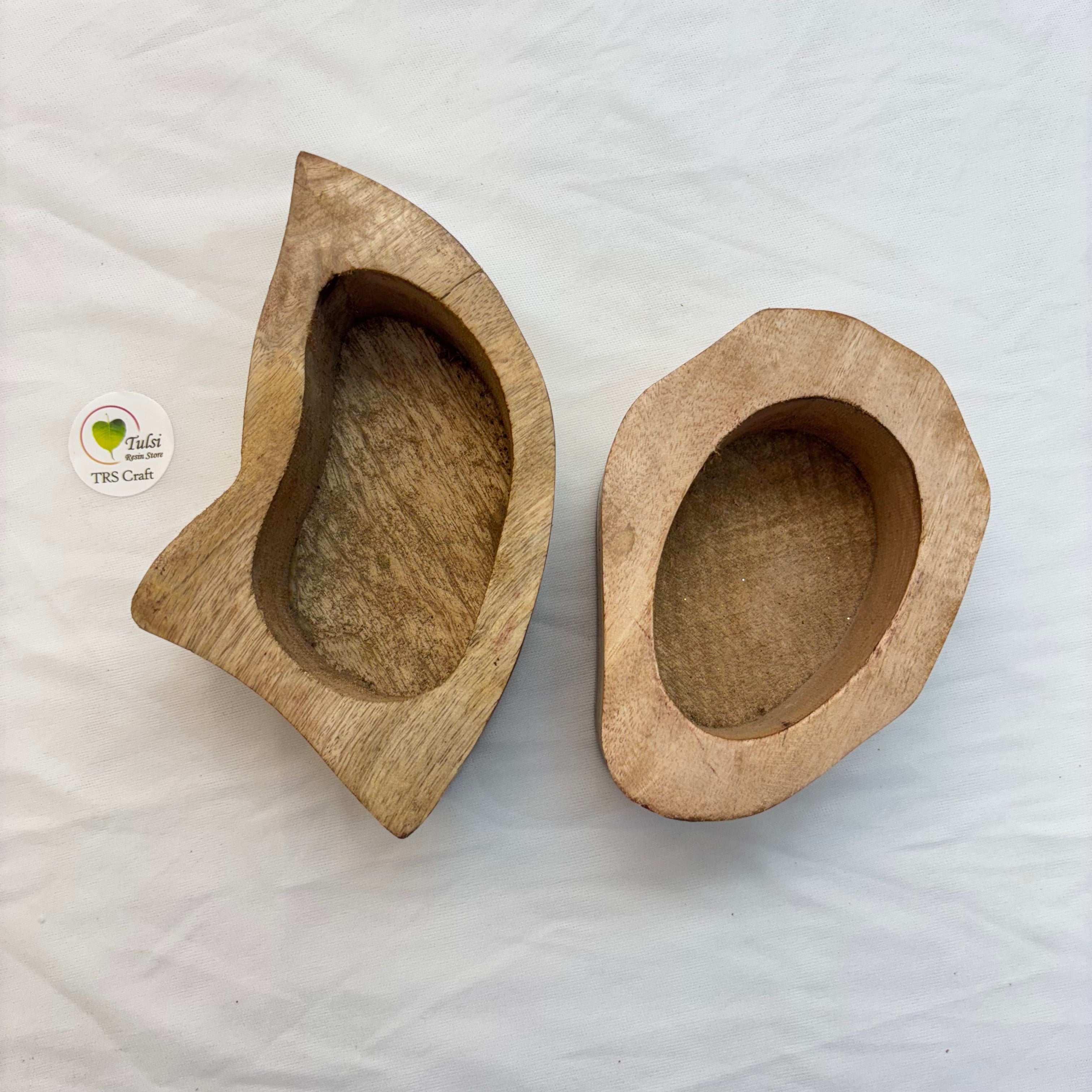 Uneven Shape Wooden Candle Bowl