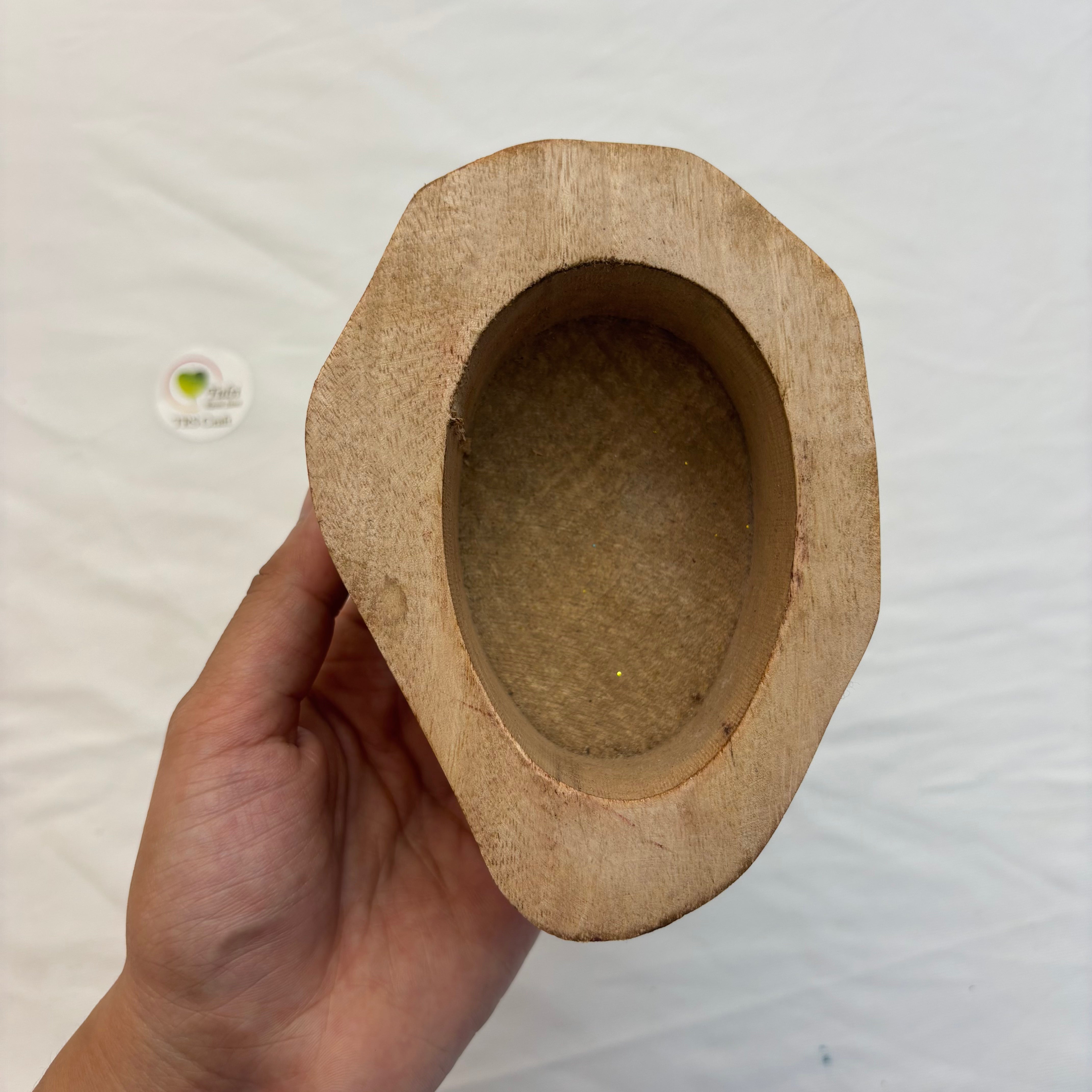 Uneven Shape Wooden Candle Bowl