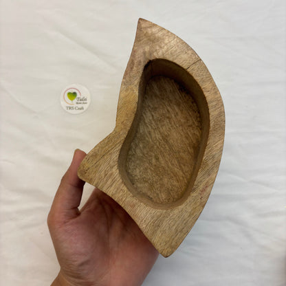 Uneven Shape Wooden Candle Bowl