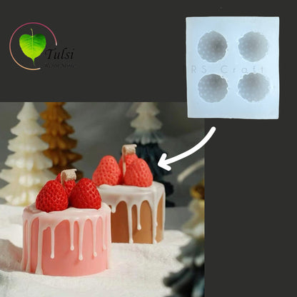Strawberry Candle Mould - 4 Cavity (HM)