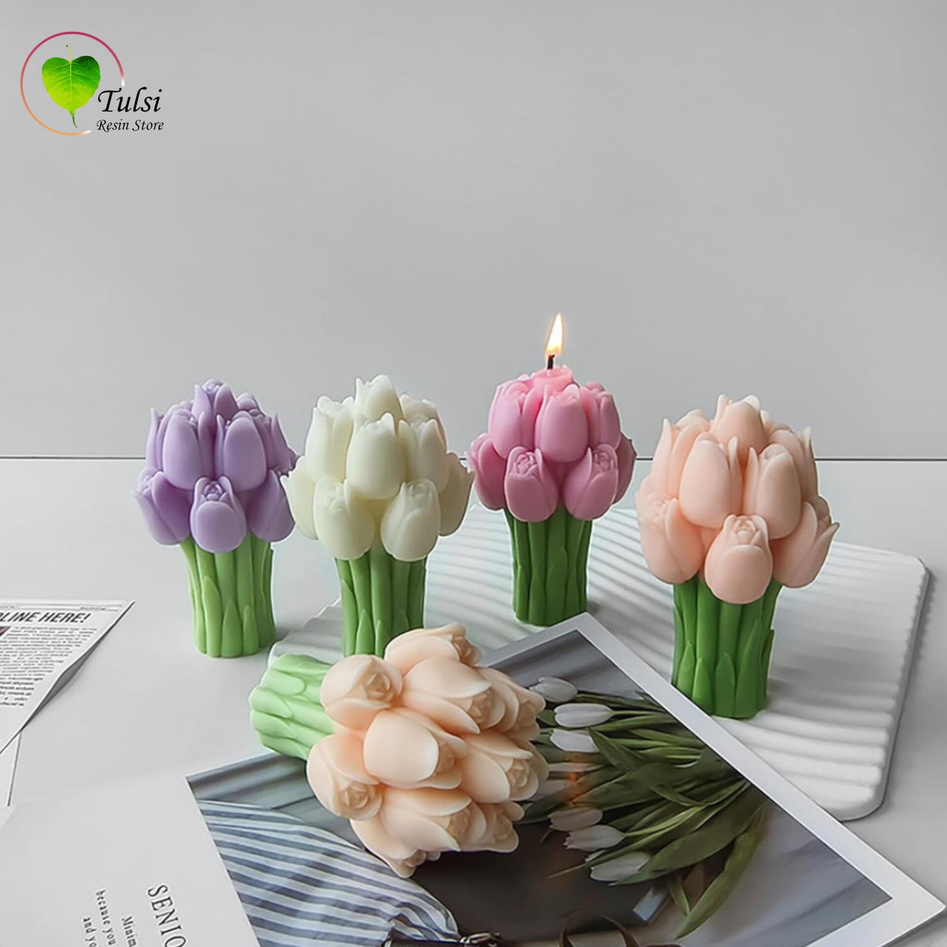 Tulip Bouquet Candle Mould (B)