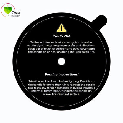 Candle Warning Label (A) - 6 Cm Black