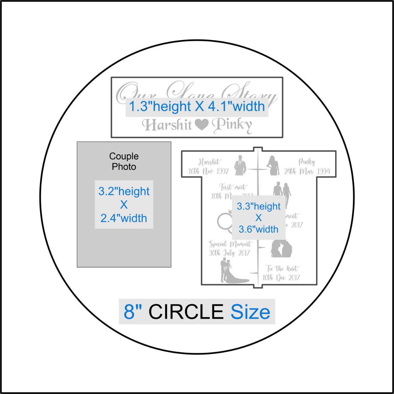 Custom Metal Sticker - Love story