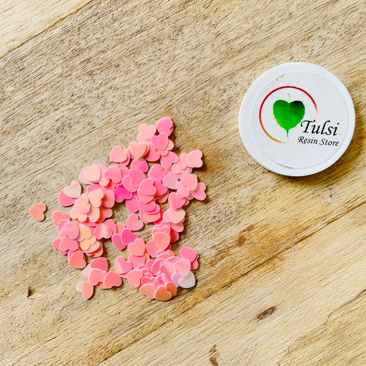 Sequin Colourful Shaker - Big Pink Heart