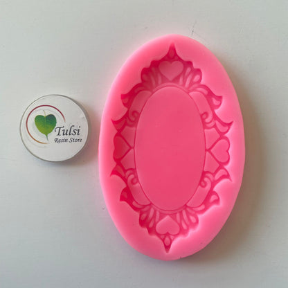 Pink Oval Frame Mould (B)