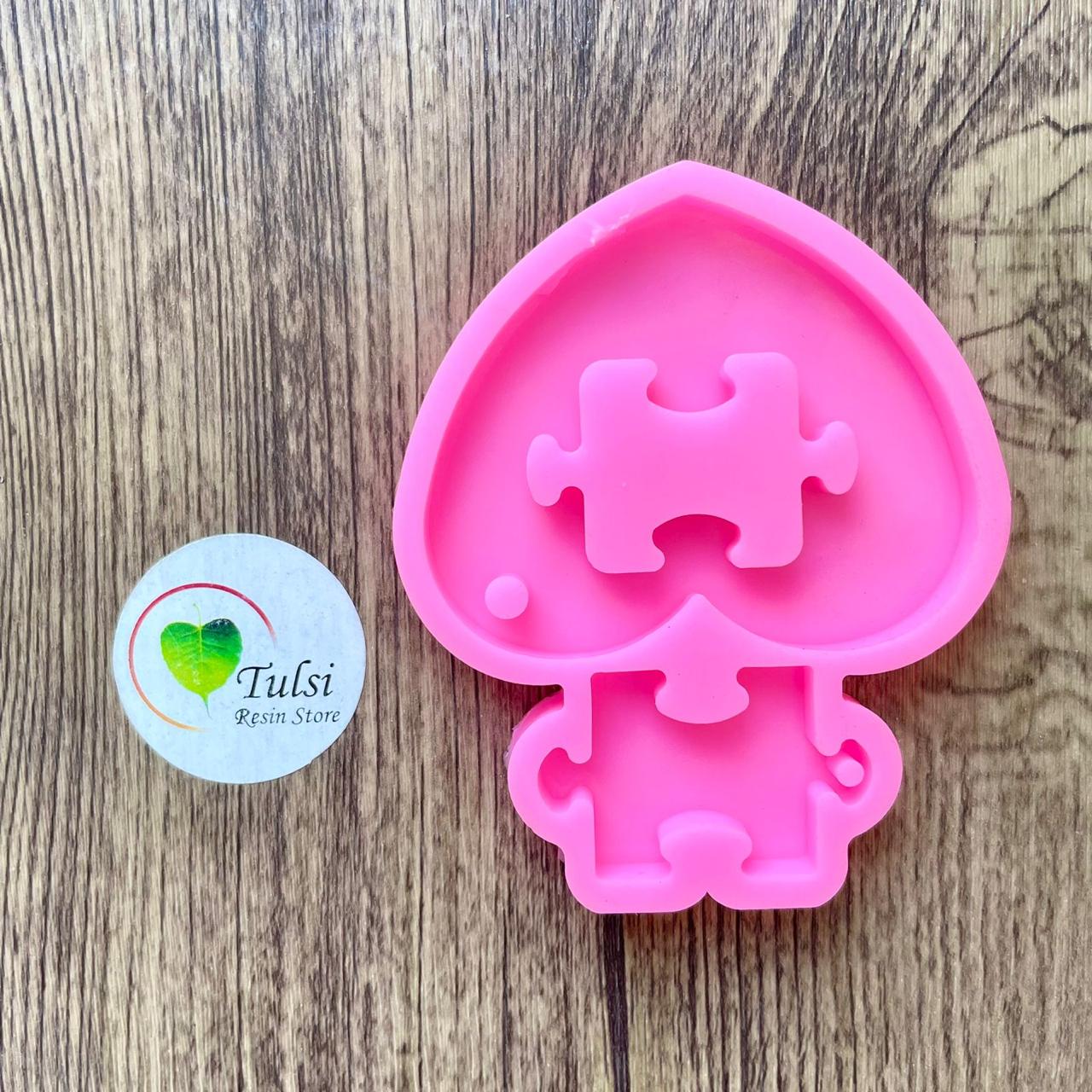 Pink Heart Puzzle Shape Mould