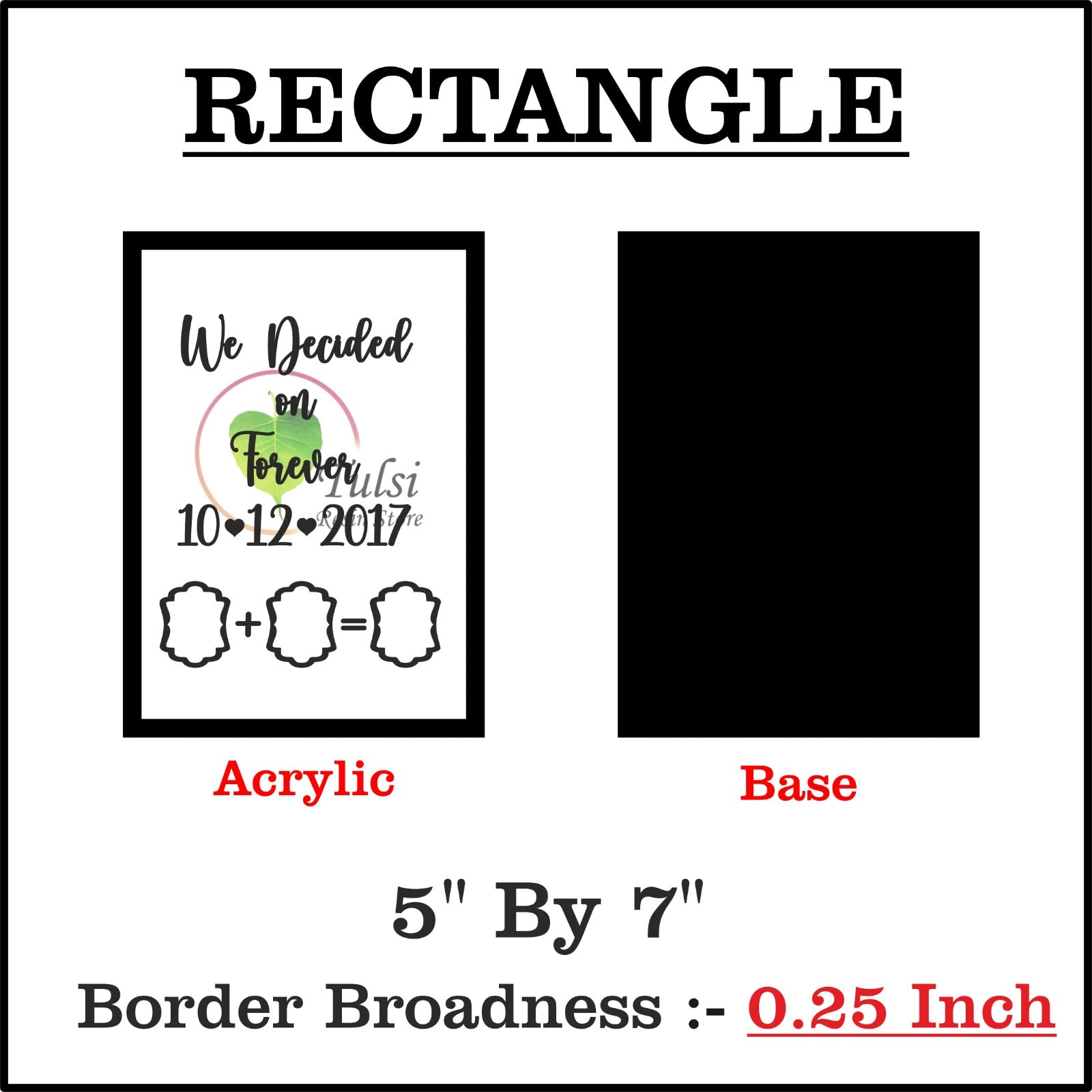 Custom Designer Thumb Print Frame with Base (B)