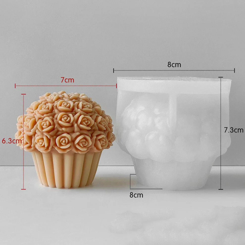Rose Flower Bouquet Candle Mould (I)
