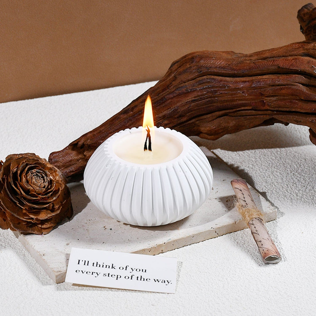 Striped Round Candle Holder Mould (A1)