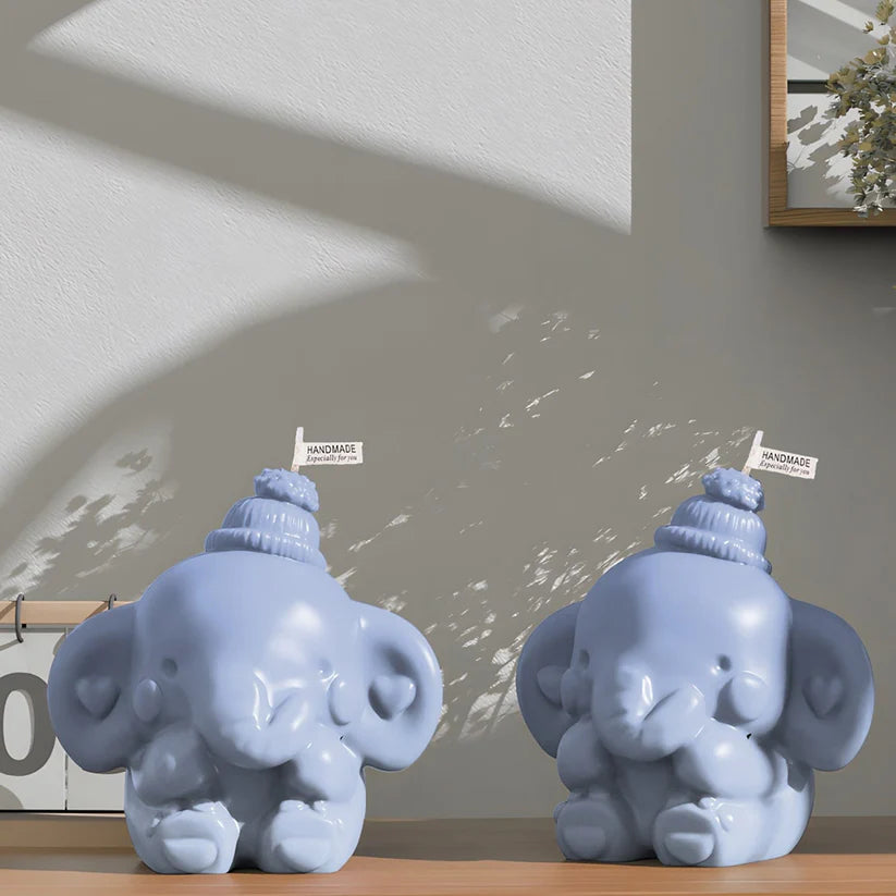 3D Baby Elephant Candle Mould