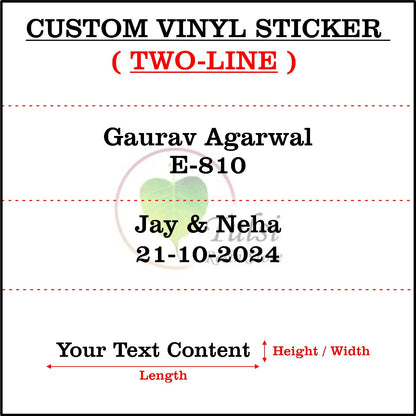 Custom Vinyl Sticker Two Line - Gold