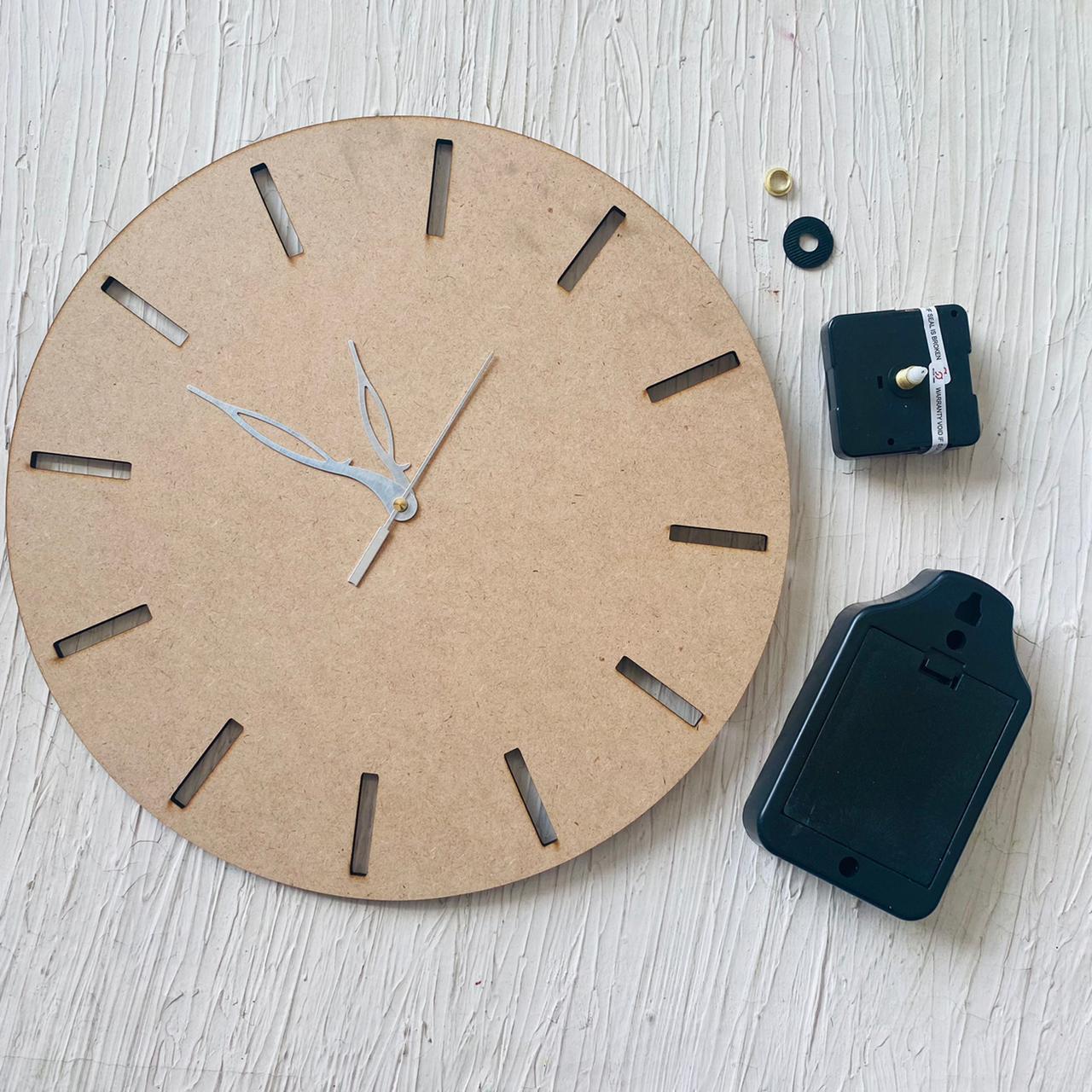 12" Line cutout Clock Set
