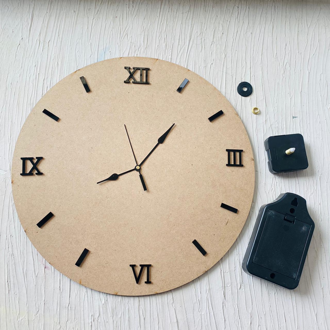 14" MDF Clock Set With Numbers