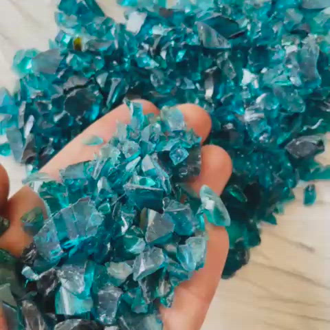 Ocean Blue Crushed Glass Crystal