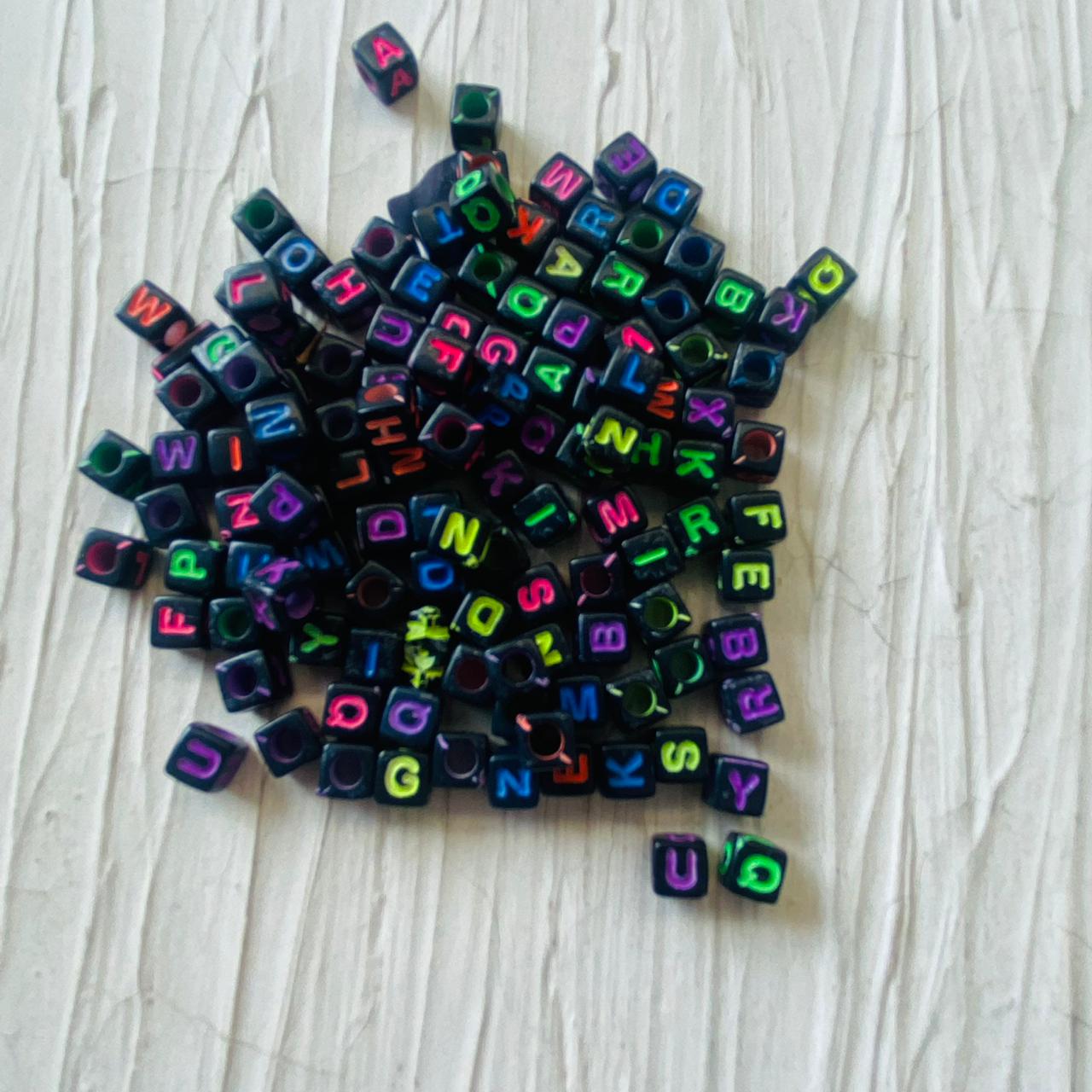 Small Square Alphabet Beads