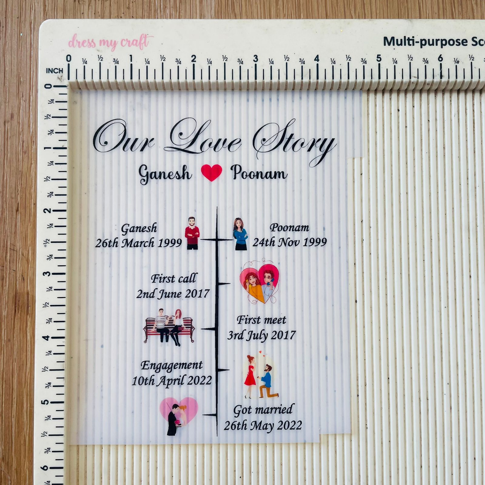 Custom Transparent Insert Sheet - Love Story