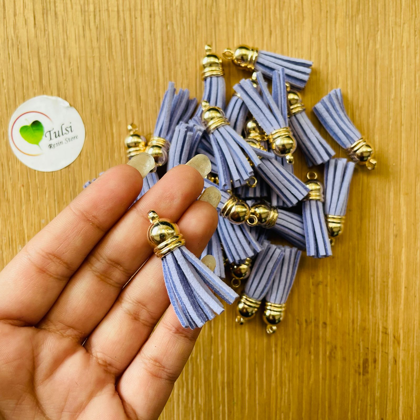 Golden Cap Leather Tassel