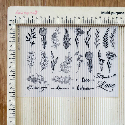 A6 Insert sheet - Flower Stem