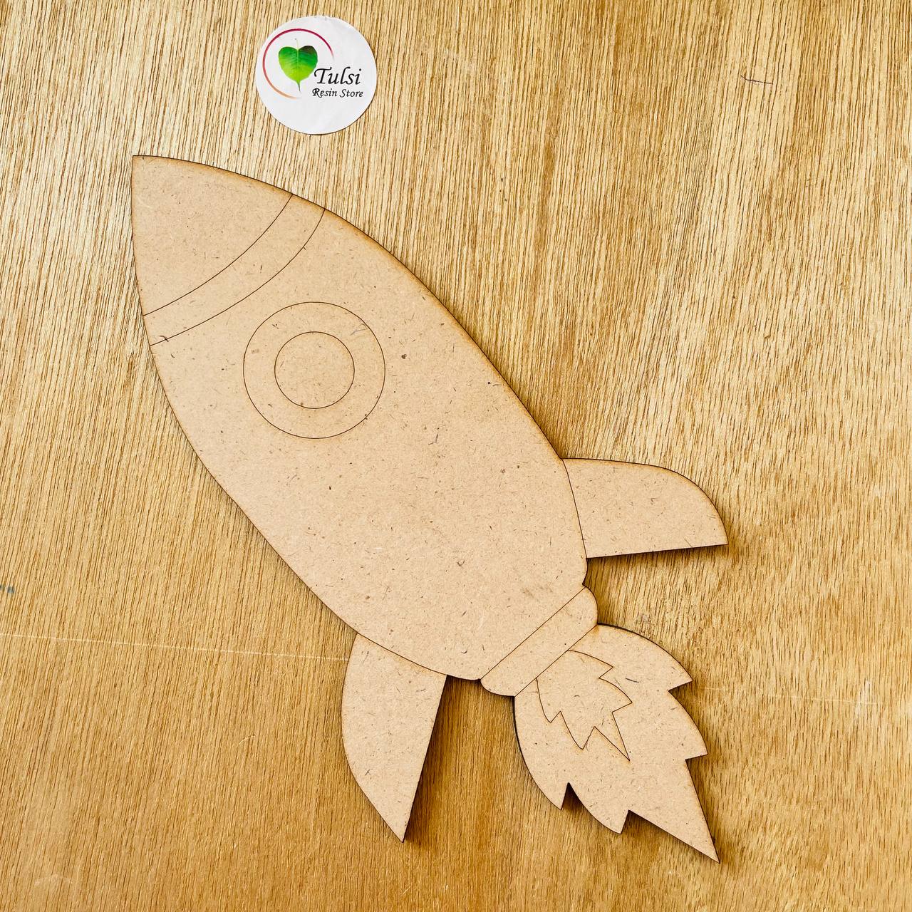 MDF Cutout Engraved  - Rocket