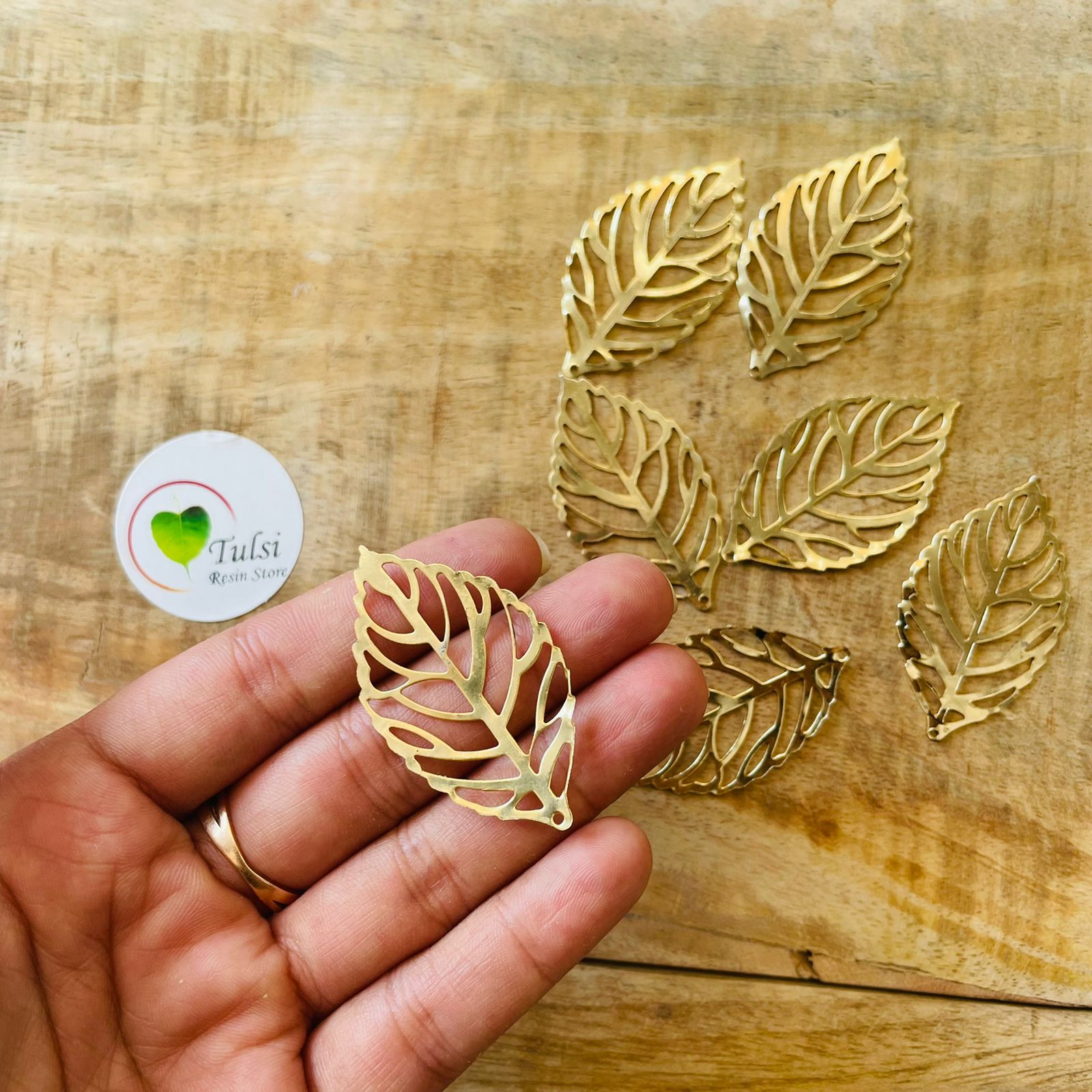 Metal Leaf Charm (B) (2pc)