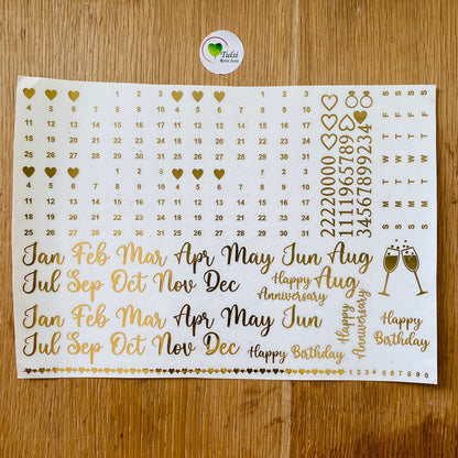 Distash Metal Sticker - A4 Mix Calendar Sheet(A) (2pc)