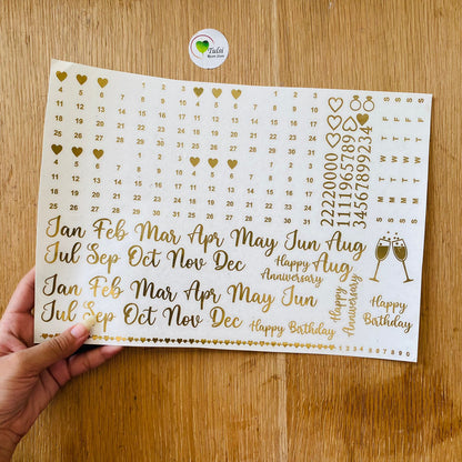 Distash Metal Sticker - A4 Mix Calendar Sheet(A) (2pc)