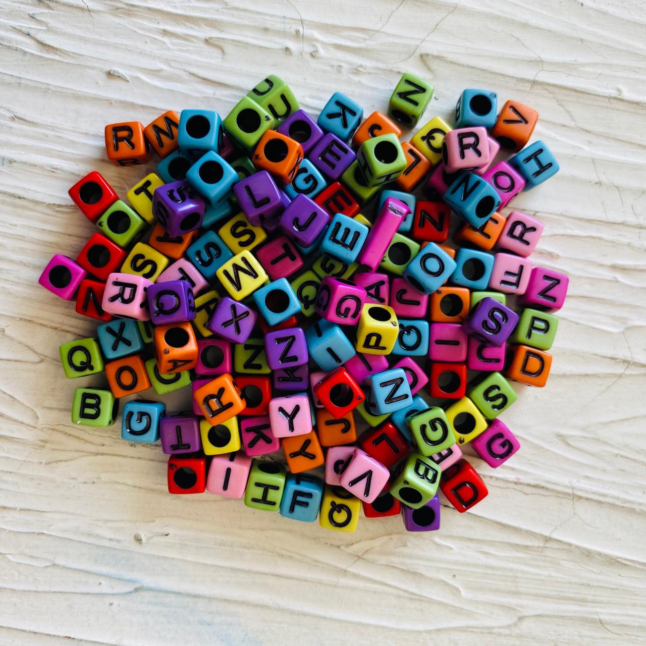 Small Square Alphabet Beads