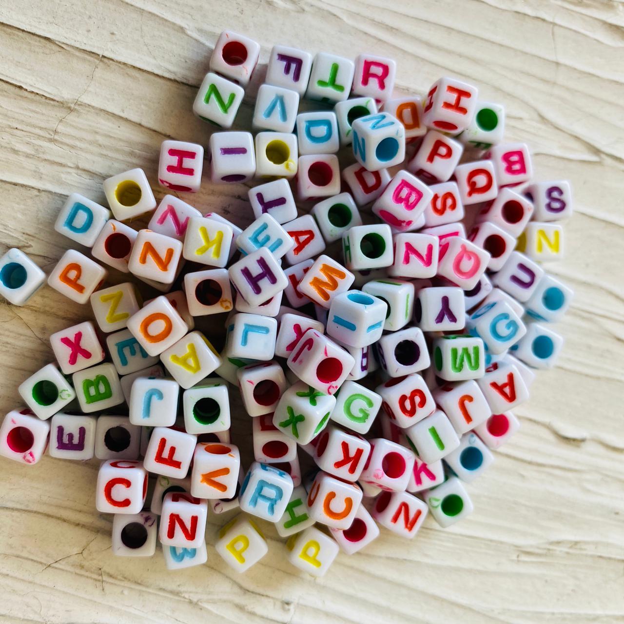 Small Square Alphabet Beads