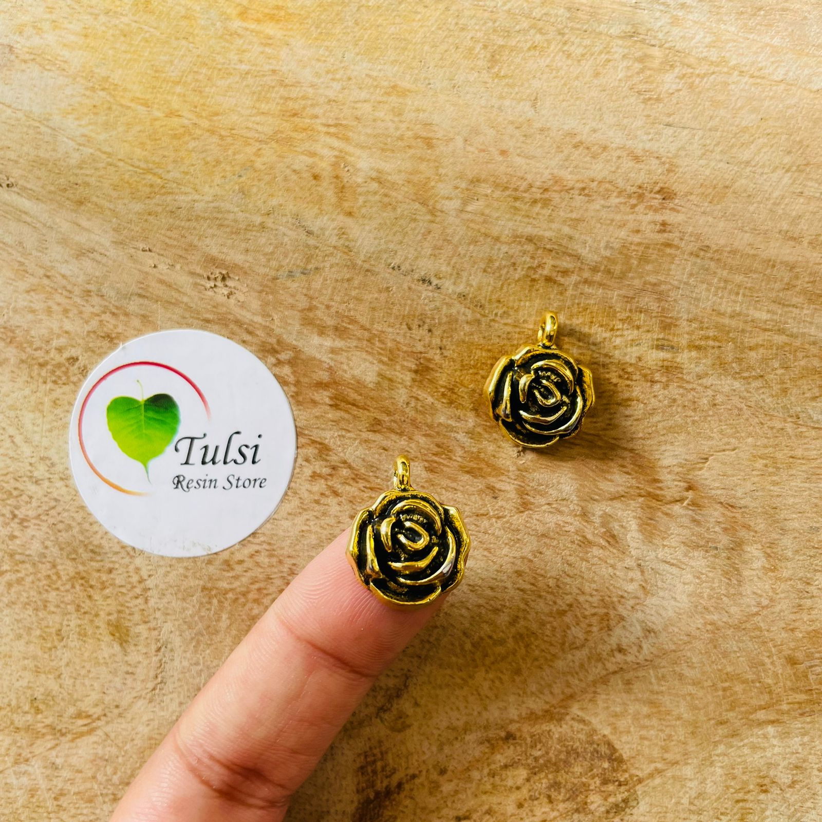 Small Rose Charm (2pc)