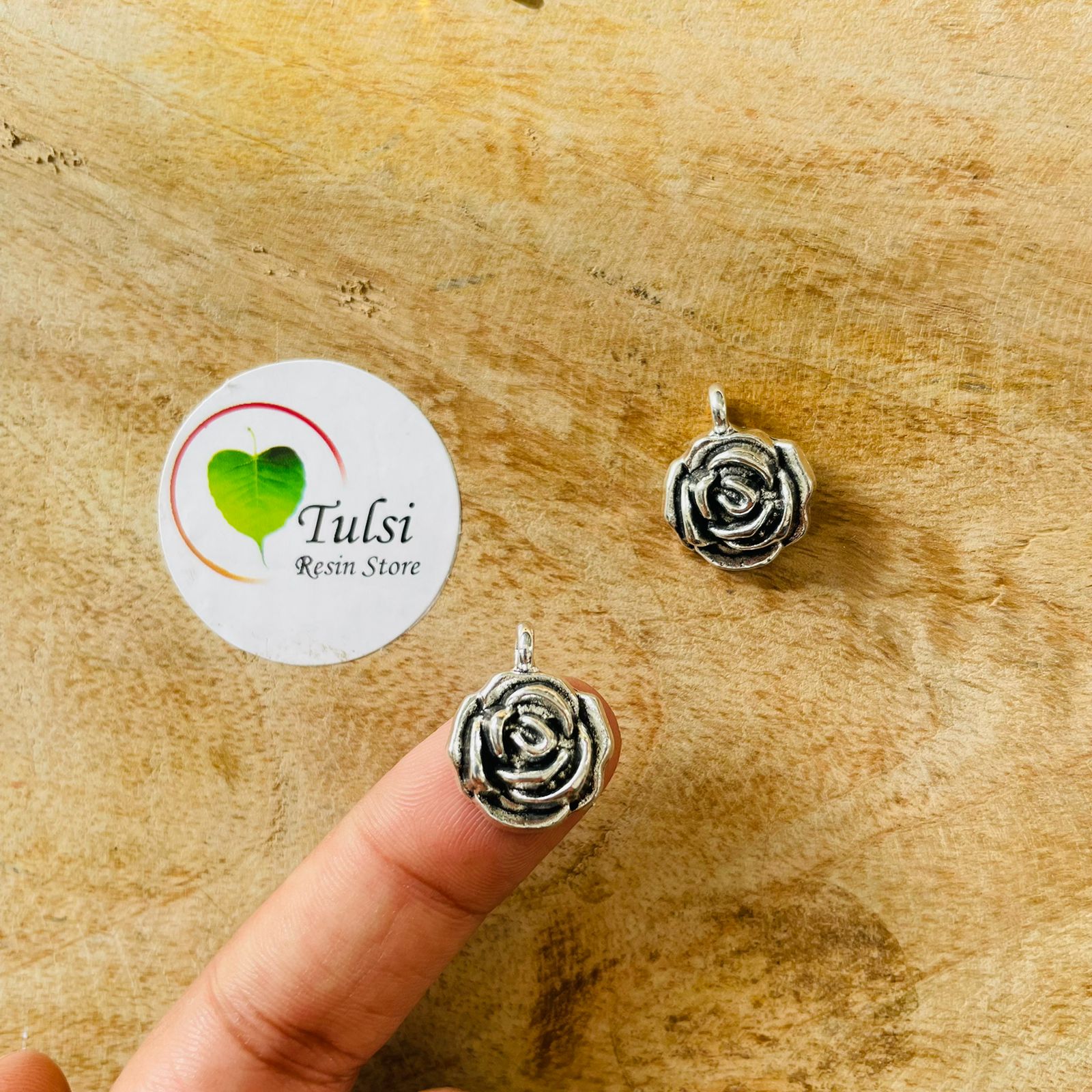 Small Rose Charm (2pc)
