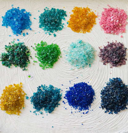 Ocean Blue Crushed Glass Crystal