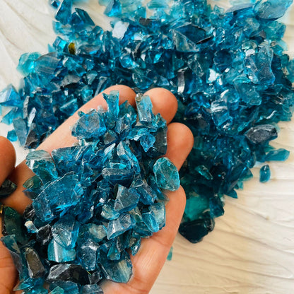 Ocean Blue Crushed Glass Crystal