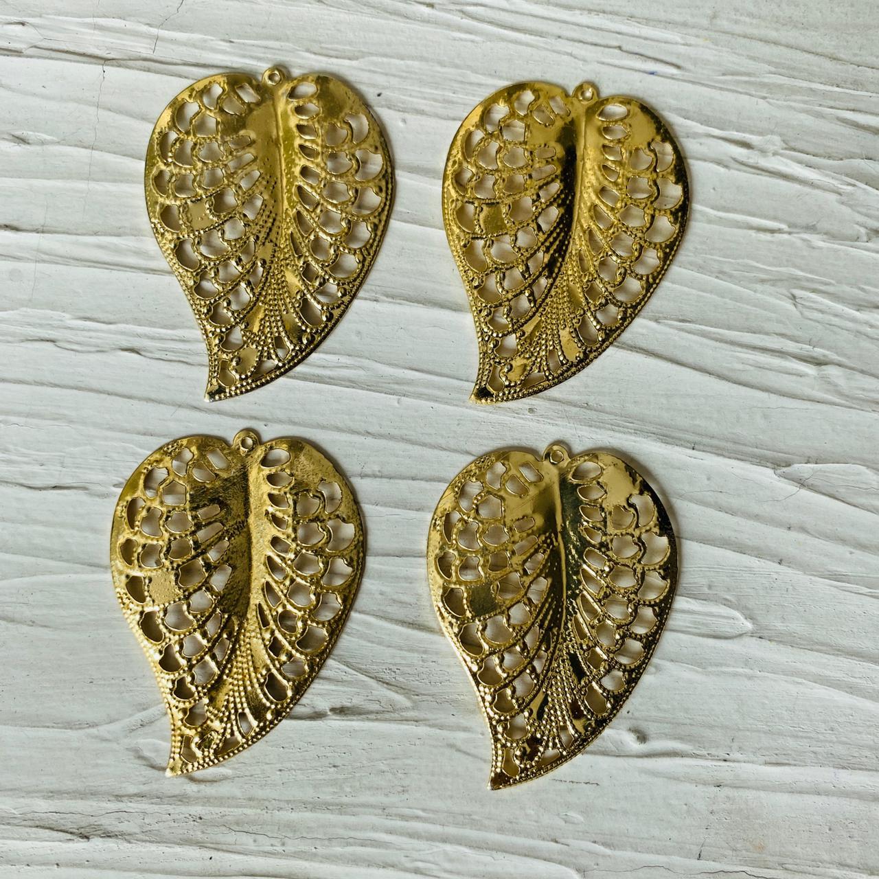 Metal Leaf Charm (C) (2pc)